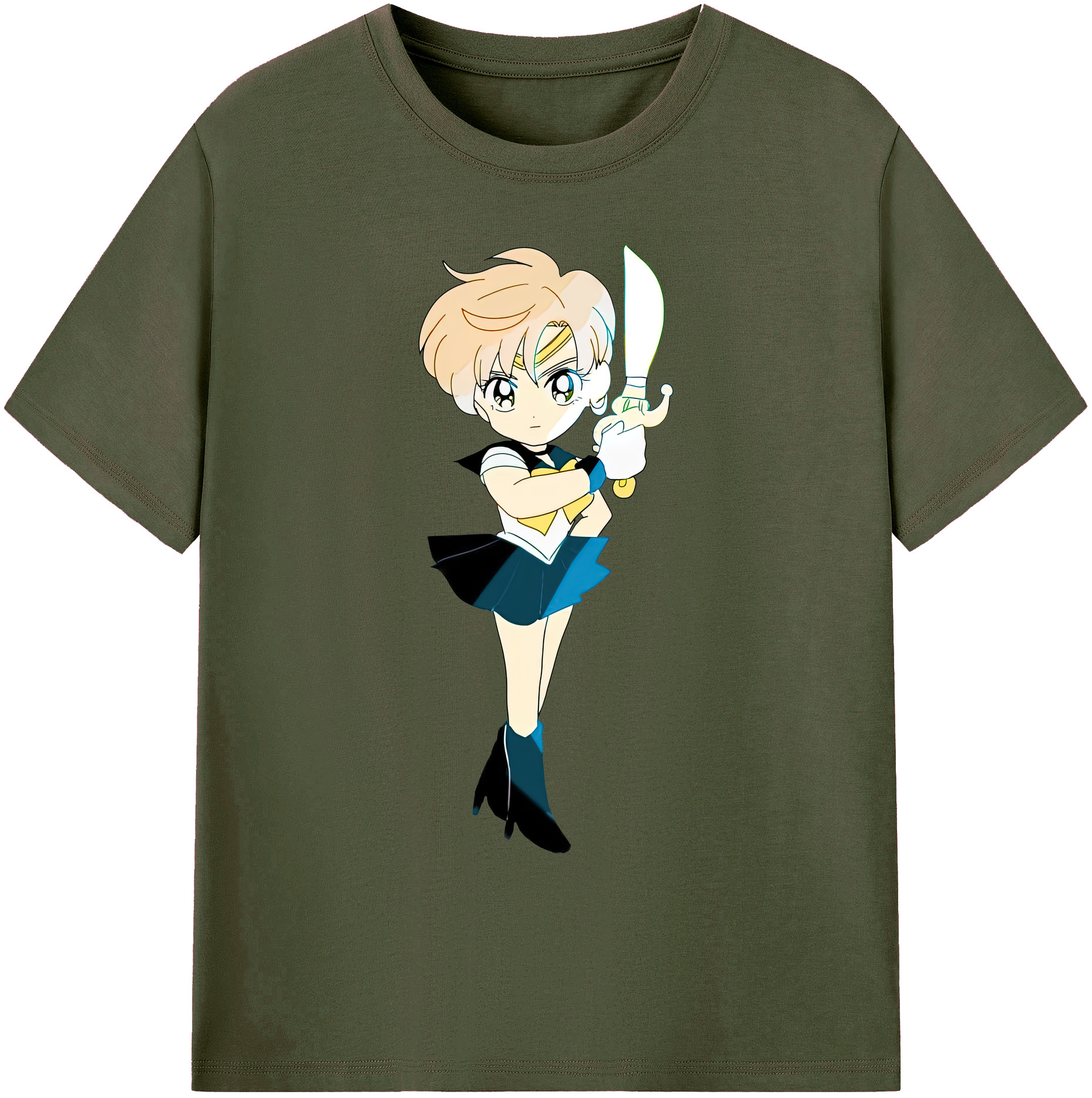 （画像用） 美少女戦士セーラームーン 天王はるか Sailor Moon Tenoh Haruka 綿100％ メンズ半袖Tシャツ｜肌触りやわらか＆通気性